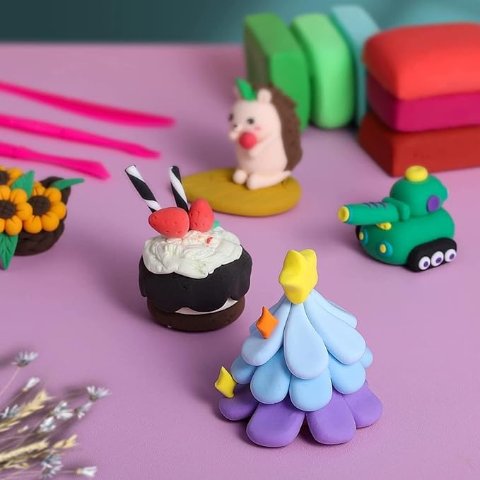 ifergoo Modeling Clay Kit - 24 Colors Magic Air Dry Ultra Light Clay, Safe & Non-Toxic, Great Gift for Children