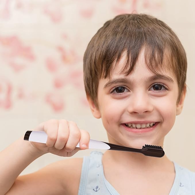 Charcoal Toothbrush Ultra Soft for Sensitive Gums - Teeth Whitening Brush for Adults & Children [Extra Family Pack] - Medium Tip Bristles