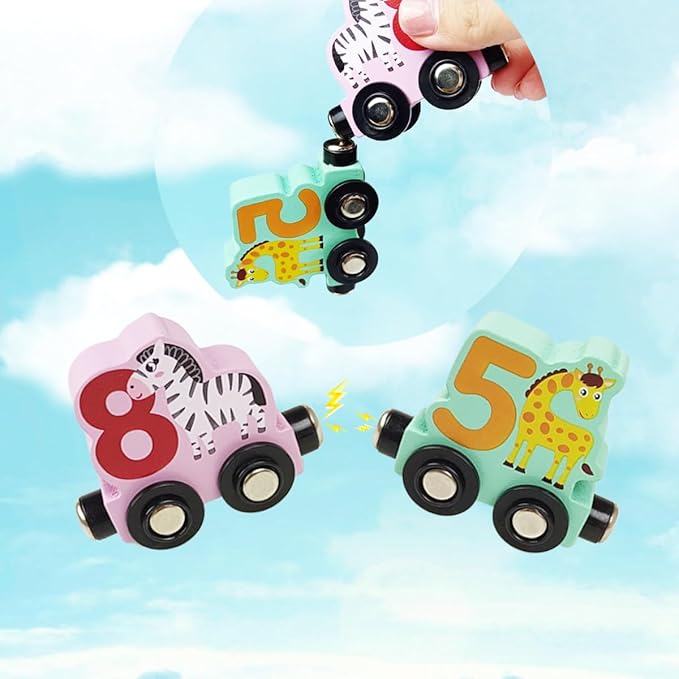 Anditoy Magnetic Wooden Animals Train Set Montessori Educational Toys for Kids Toddlers Easter Basket Stuffers Easter Toys Gifts