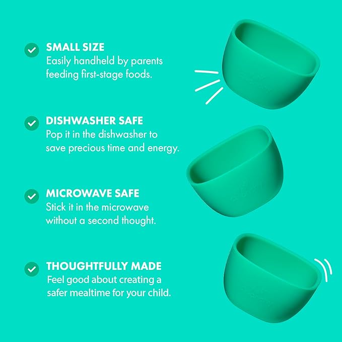 Avanchy Baby Bowls Silicone MINI Prep Bowl Set for Babies Kids Toddler for Feeding Food 4 oz, Magenta