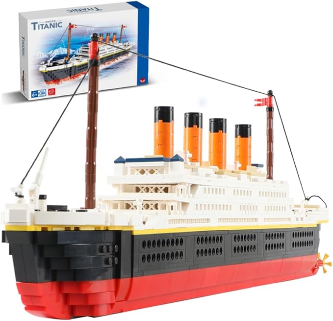 Micro Mini Blocks Titanic Building Block Set Titanic Cruise Ship Model Building Kit Boat Bricks for Adults DIY Educational Toys Gifts for Kids Age of 6-12 Years 1288 Pieces