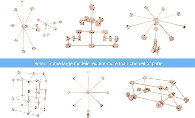 Wooden Building Blocks for Kids Ages 4-8, STEM Preschool Learning Toys for Children, Educational Creative Construction Gift for Boys and Girls, 60 Pcs