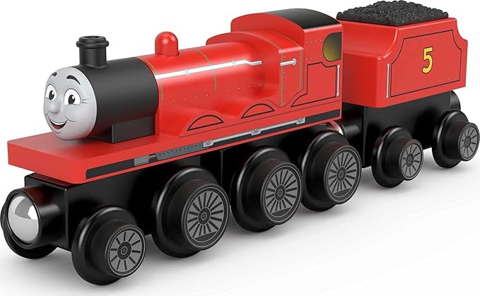 Thomas & Friends Wooden Railway Toy Train James Push-Along Wood Engine & Coal Car for Toddlers & Preschool Kids Ages 2+ Years (Amazon Exclusive)