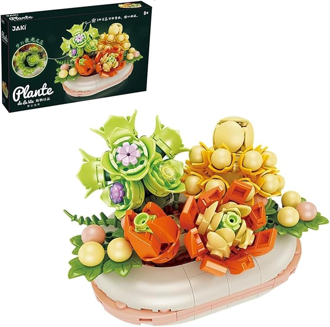 Mini Bloomscape DIY Succulent Building Kit - Create Your Botanical Oasis with 389PCS Construction Blocks (Not Compatible with Lego Set)