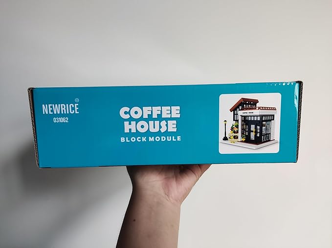 Cafe House Architecture Building Set with LED Light,City Coffee House Model Kit,Building Blocks Toy for 15+ Age Teen,Adult (1512 Pieces)