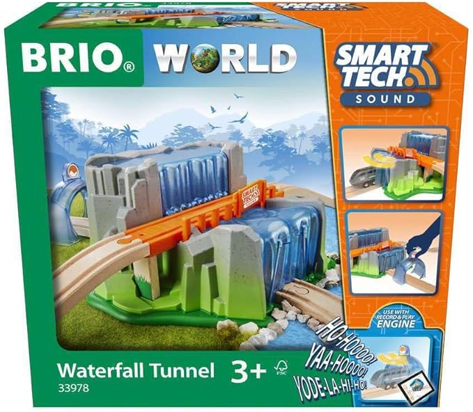 BRIO Smart Tech Sound Waterfall Tunnel - Interactive Train Set Accessory | Enhances Motor Skills | Child-Safe | FSC-Certified Wood Material