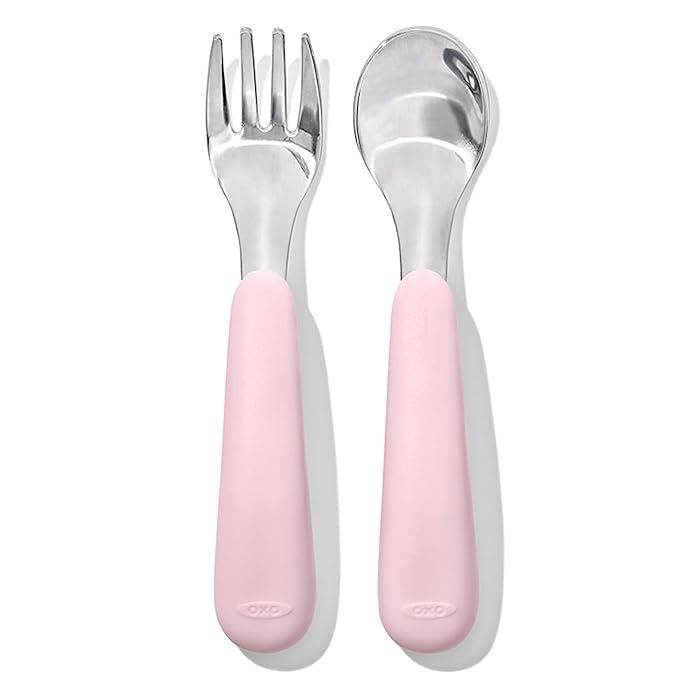 OXO Tot Fork and Spoon Set - Blossom