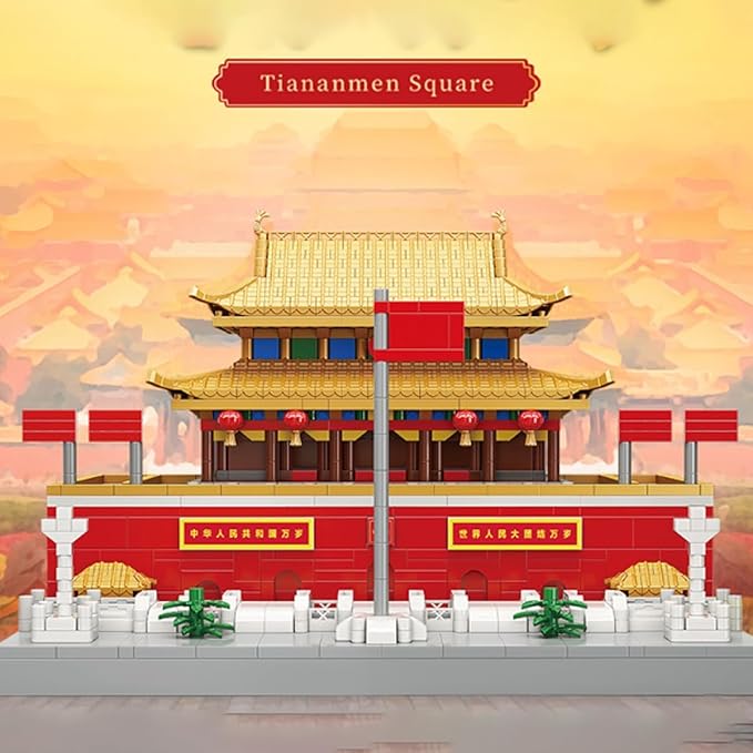 Architecture Tiananmen Building Blocks, 4923 Pieces Tiananmen Building Blocks, Mini Nano Blocks Architecture Model for Kids and Adults