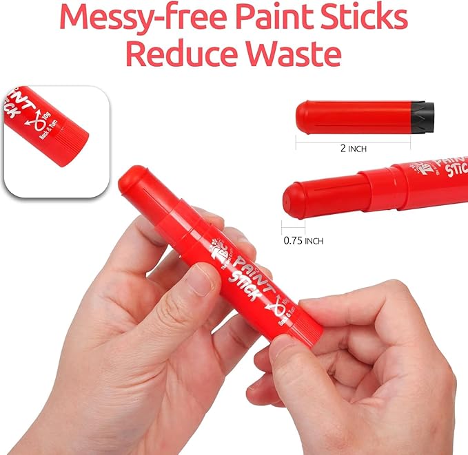TBC The Best Crafts Paint Sticks, 24 Colors Mixed pack, Washable Paint, Non-toxic, Tempera Paint Sticks for Kids and Students