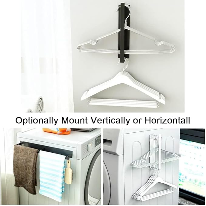 Magnetic Hanger Organizer,Hanger Storage Rack for Washing Machine,Hanger Stacker for Closet Laundry Room,Clothes Hanger Storage for Adult or Child Clothes Hangers