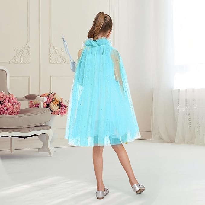 Princess Dress Up for Girls - 11 Pieces Princess Cape Set - Dress Up Clothes for Girls 3-8 - Ideal Dress Up Set Gift