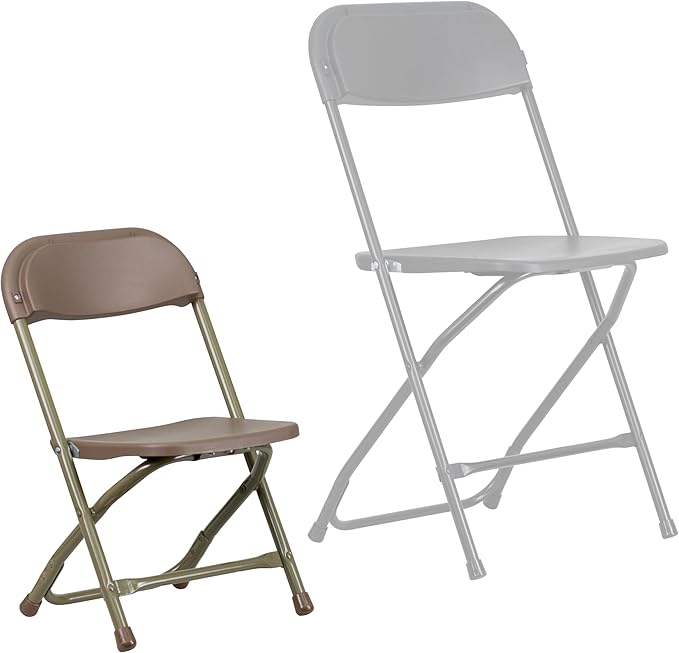 Flash Furniture Timmy 10 Pk. Kids Brown Plastic Folding Chair