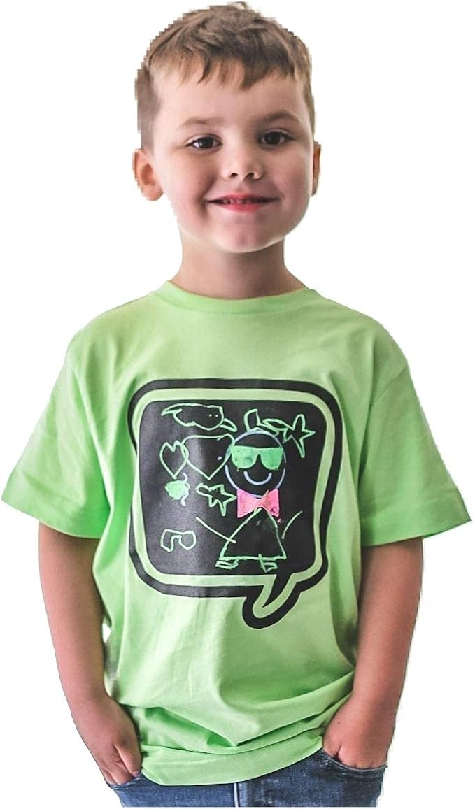 Speech Bubble Chalkboard T-Shirt Kit for Kids, Green (Large)