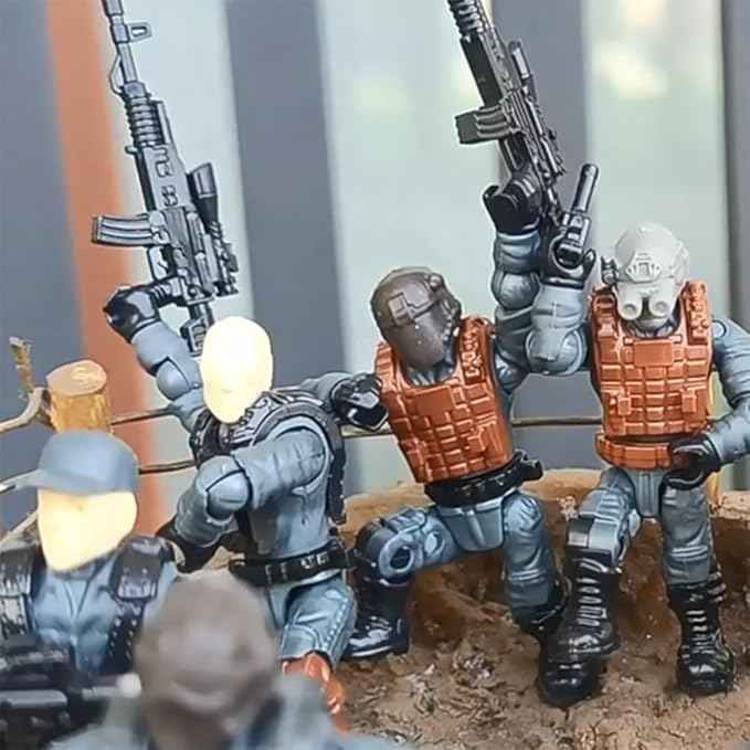 8 PCS Building Block City Policeman Action Mini-Figures with Multiple Military Weapons Accessories SWAT Model Equipment Assembly Building Toys Party Favors Gift for Boys