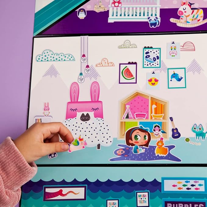 Craft-tastic Jr – Wall Sticker Playhouse – 3-Foot Tall Dreamhouse with Over 650 Reusable Stickers