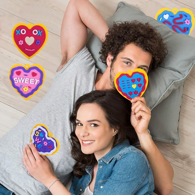 XJF Foam Valentine Craft Kit for Kids,Make 24 Foam Hearts,Foam Heart Stickers for Valentine's Day DIY Craft Supplies School,Church,Classroom Project