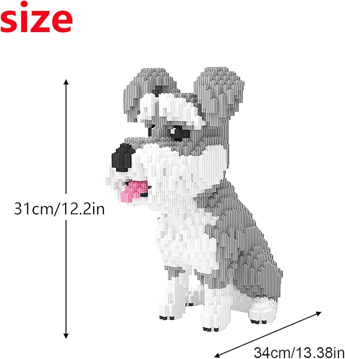 Larcele Dog Micro Building Blocks Animal Mini Building Toy Bricks,7185 Pieces KLJM-02 (Big Schnauzer)