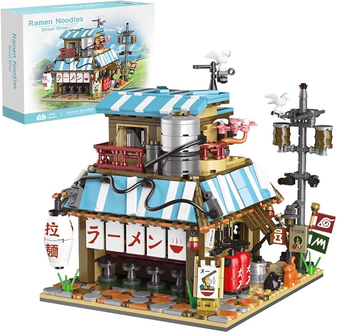 Japanese Ramen Shop Building Blocks Set - Mini Brick Simulation Architecture Construction Toy Ideal Gift Choice for Adult Teen 14+