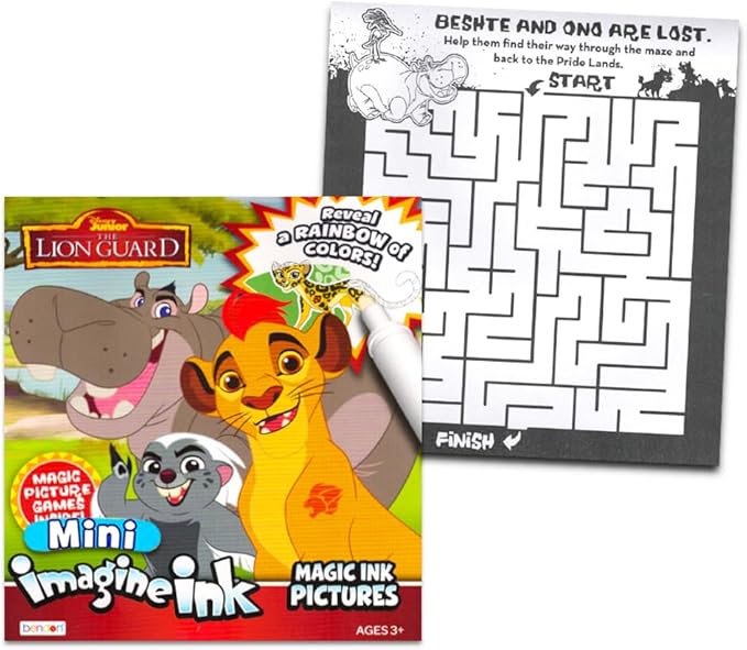 Imagine Ink Coloring Book Set for Toddlers Kids - 3 Magic Ink Books Featuring Paw Patrol, Thomas the Train, Lion Guard with Invisible Ink Pens and Stickers (Mess Free Coloring)