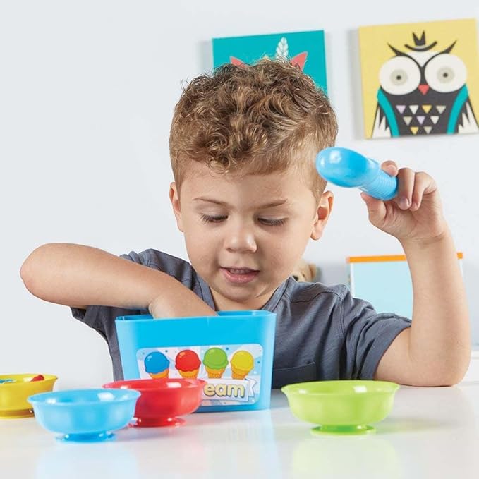 Learning Resources Smart Scoops Math Activity Set, Stacking and Sorting Toys, Develops Early Math Skills, 55 Pieces, Ages 3+