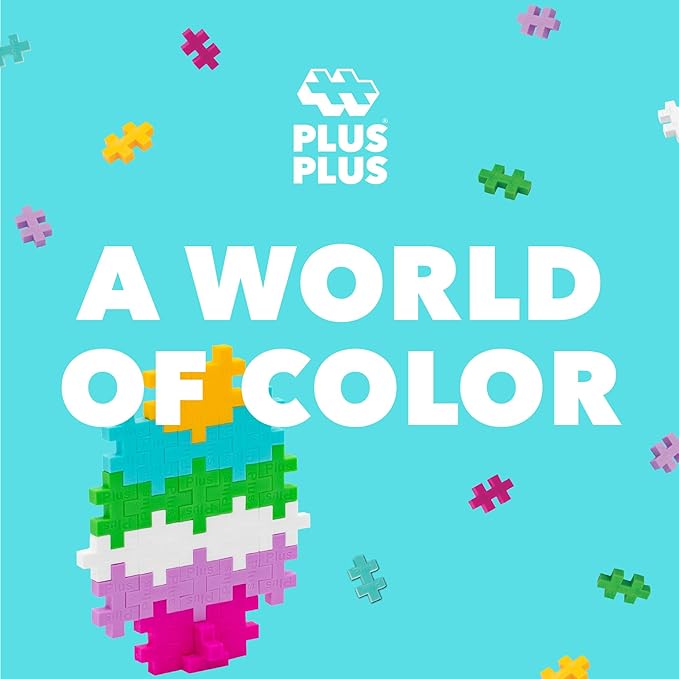 PLUS PLUS 3D Puzzle Building Block Set, 70 Mini Interlocking Pieces, Fun Holiday Activities for Kids - Easter Egg Mini Maker Tube