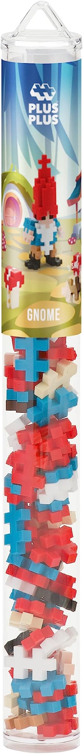 Plus Plus 3D Puzzle Cryptid Construction Building Block Set, Fun Fantasy Figures Stem Toys for Kids, 70 Interlocking Pieces - Gnome Mini Maker Tube