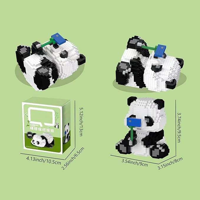 Panda Mini Building Blocks, Micro Building Blocks for Adults and Kids 700 Pieces (Sitting Panda)