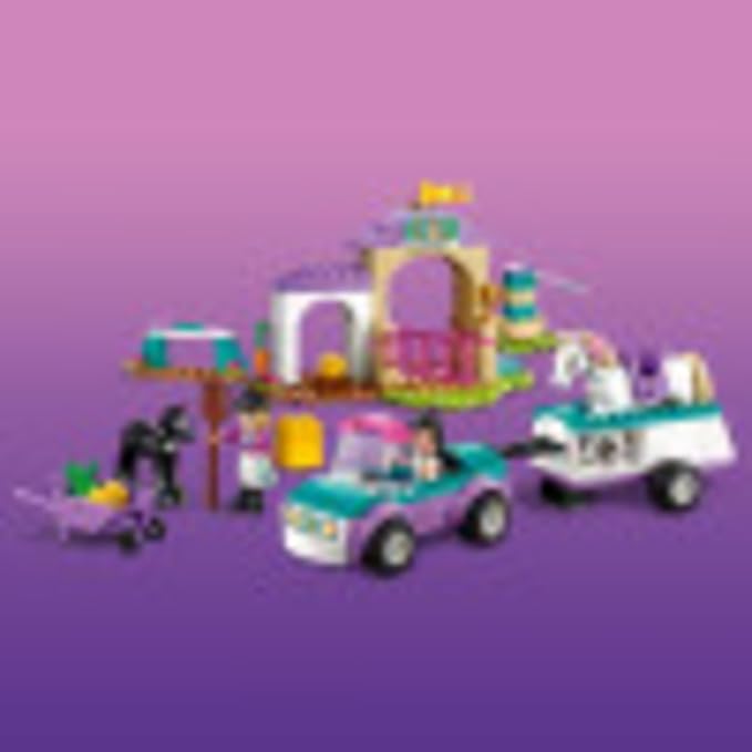LEGO Friends Horse Training and Trailer Building Set 41441 with Stables, Car, Horse Toy, and Foal Figure, Great Gift Idea for Girls and Boys 4 Plus Years Old