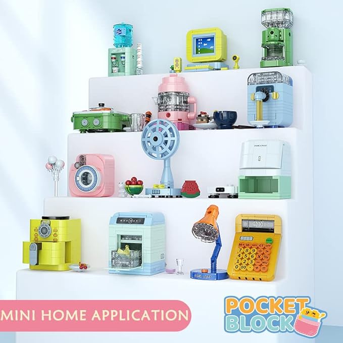 Girls Building Set, 12 PCS Mini Electric Appliances Building Blocks Toy for Kids Age 6+, STEM Building Blocks Toy, Classroom Prizes, Birthday Gifts for Girls 1323 Pieces