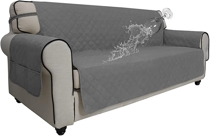 Easy-Going Sofa Slipcover Oversized Sofa Cover Waterproof Couch Cover Furniture Protector Cover Pets Covers Washable Non-Slip Fabric Pets Kids Children Dog Cat (Oversized Sofa, Grey)