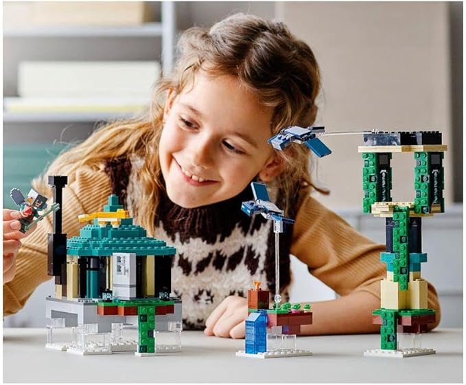 LEGO Minecraft The Sky Tower 21173 Fun Floating Islands Building Kit Toy with a Pilot, 2 Flying Phantoms and a Cat; New 2021 (565 Pieces)