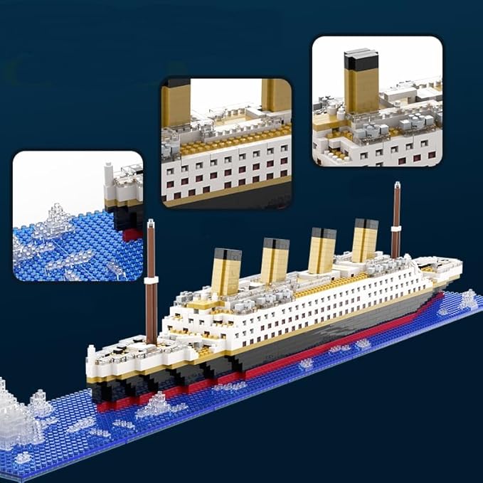 Architecture RMS Titanic Cruise Ship Model Construction Set, 1880 PCS, Building Blocks, Micro Blocks, Mini Bricks for Adults and Teens