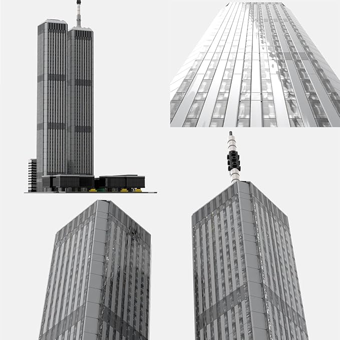 MOC-122768 World Trade Center Building Blocks Set, 1/1000 World Famous Architecture Landmark NY City Skyline Construction Toy for Adults, Designed by bru_bri_mocs, 4870PCS