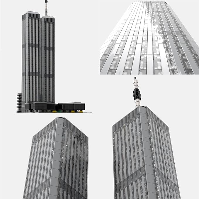 MOC-122768 World Trade Center Building Blocks Set, 1/1000 World Famous Architecture Landmark NY City Skyline Construction Toy for Adults, Designed by bru_bri_mocs, 4870PCS