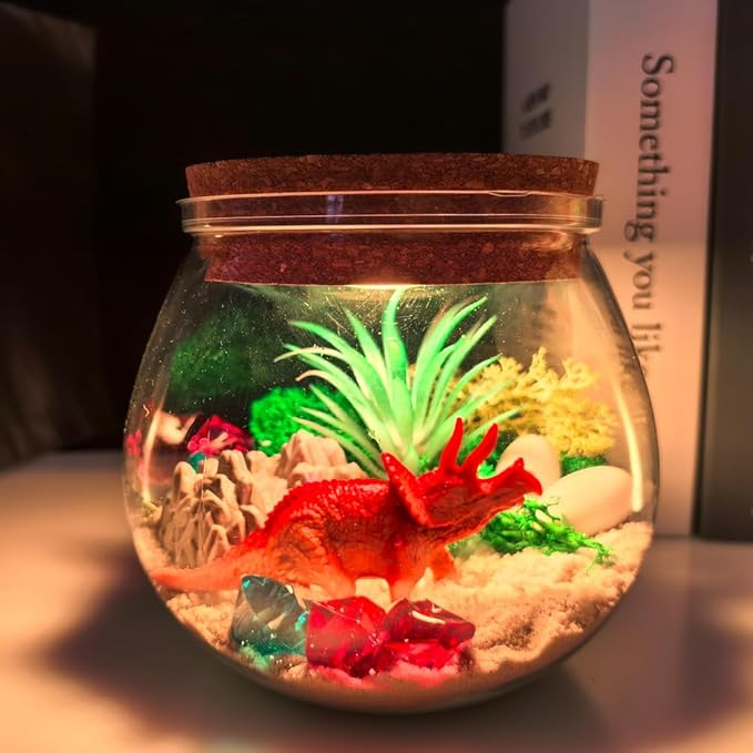 Dinosaur Terrarium Kit for Boys - DIY Terrarium Kit for Kids - Coolest Glow Dinosaur Toy Gifts for Boys and Kids - Birthday Gift for Boys Ages 4 5 6 7 8-12 Year Old