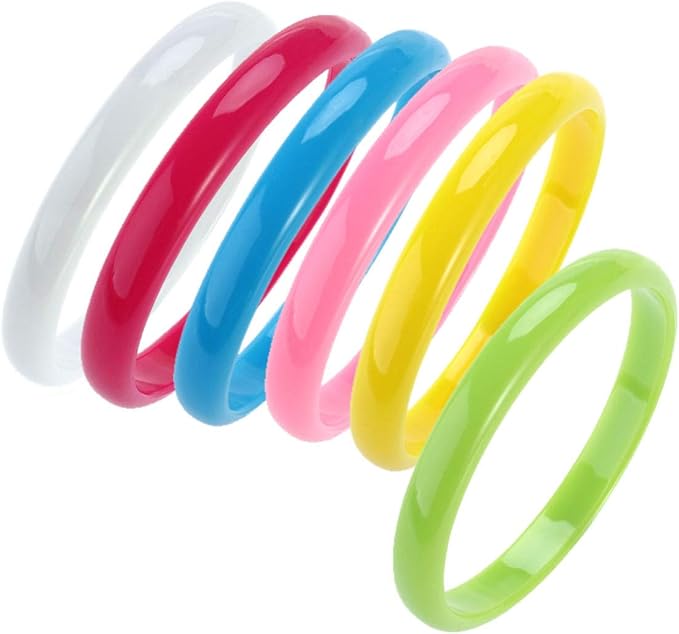 STOBOK Plastic Bangle Cute Candy Color Bracelets Party Favors Plastic Jewelry for Child Women Girl for Christmas 12pcs/Set