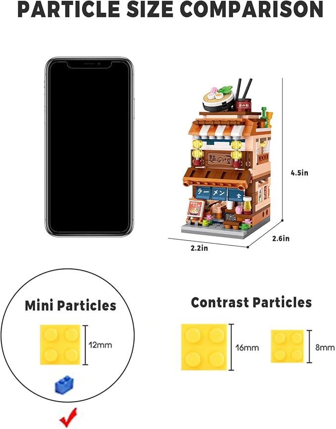 Japanese Street View Shop Bricks, Mini DIY Building Blocks Model MOC Construction Toy (Ramen Shop)