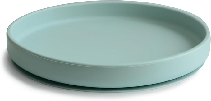 mushie Classic Silicone Suction Plate | BPA-Free Non-Slip Design (Cambridge Blue)