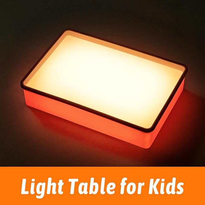 PreTrans Sand Painting Light Box – Kids’ Light Table for Creative Art, 3 Color Temperatures & 10 Brightness Levels, Classroom & Home Use - Pink