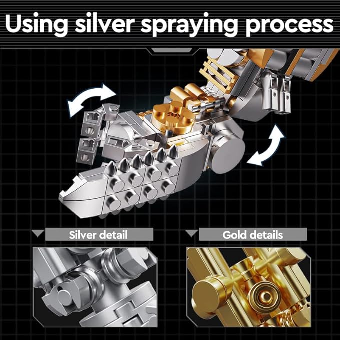 Mecha Bear Building Block Kit, Mechanical Violent Bear Display Art Toy Model,Creative Collectible Gift for Adults & Kids(1961 Pieces)