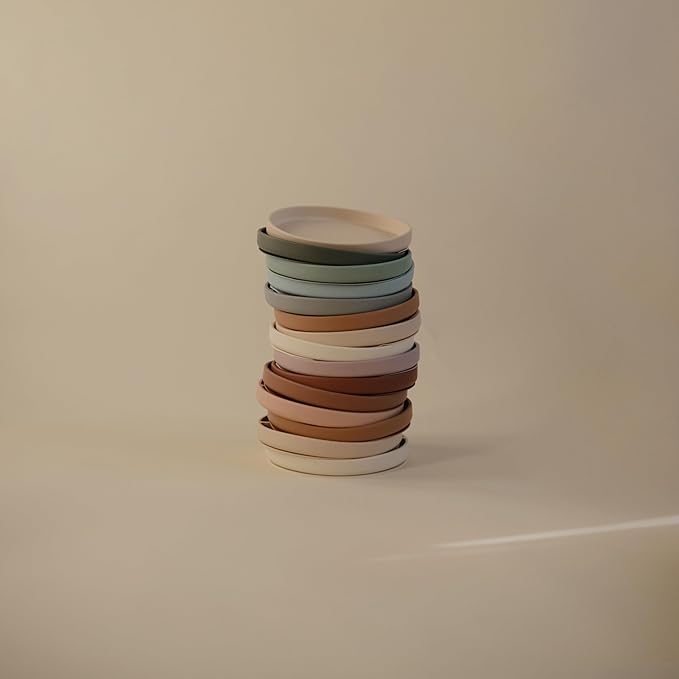 mushie Classic Silicone Suction Plate | BPA-Free Non-Slip Design (Blush)