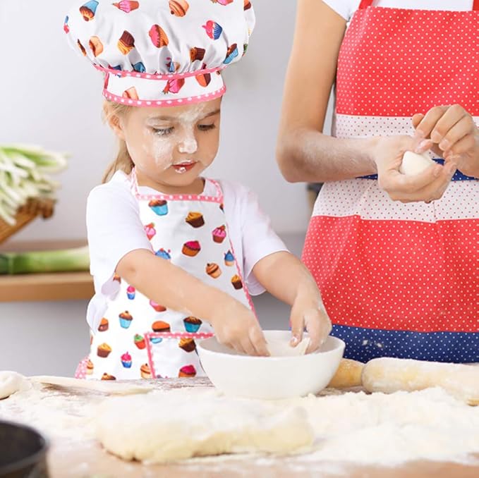 HmiL-U Chef Set for Kids - 13 Pcs Kids Cooking and Baking Set Includes Kids Apron, Chef Hat, Utensils, Cooking Mitt for Kids Chef Role Play Set , Gift for 3 Year Old Girls and up(Cake) …