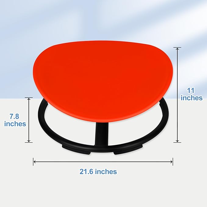 Kids Sensory Swivel Chair, Autism Spinning Chair for Kids Sensory, Sensory Toy Chair, Training Body Coordination, No Assembly Required (Red)
