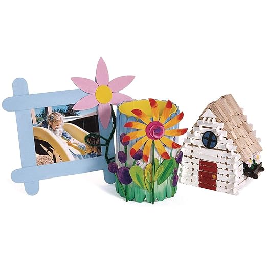 Colorations Regular Natural Wood Craft Sticks, Popsicle Sticks, 1000 Pieces, All Natural, 4 inches x 3/8 inch, Arts & Crafts, STEM, STEAM, Bulk Pack