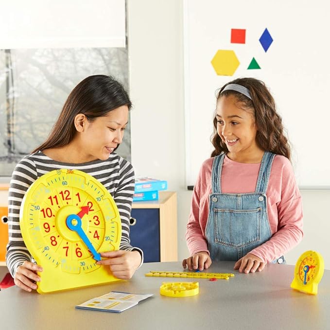 hand2mind NumberLine Clock, Telling Time Teaching Clock, Learn to Tell Time Clock, Analog Classroom Learning Clock, Teaching Time Math Manipulatives, Clocks for Kids Learning to Tell Time (Set of 25)