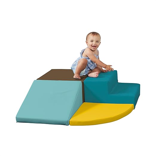 SoftScape Toddler Playtime Corner Climber, Indoor Active Play Structure for Toddlers and Kids, Safe Soft Foam for Crawling and Sliding (4-Piece Set) - Earthtone/Contemporary, 11619-ETCT
