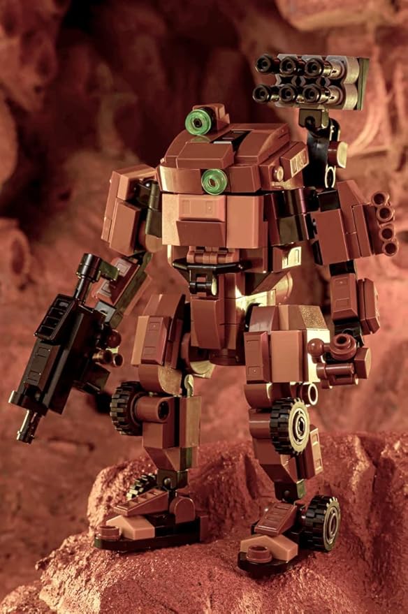 MyBuild Mecha Frame Armed Forces Stryker 5021 - Brown Armor Robot Blocks Toy Building Bricks Collection for Children to Adult Mech Fans