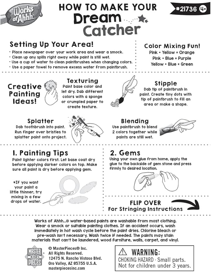 Works of Ahhh Mini Craft Set - Dream Catcher Build & Paint Family Craft Set