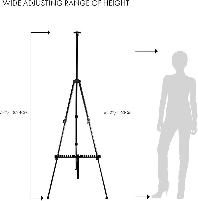 Artify 73 Inches Double Tier Easel Stand, Adjustable Height from 22-73”, 3 in 1, for Painting and Display with a Carrying Bag, 4PACK