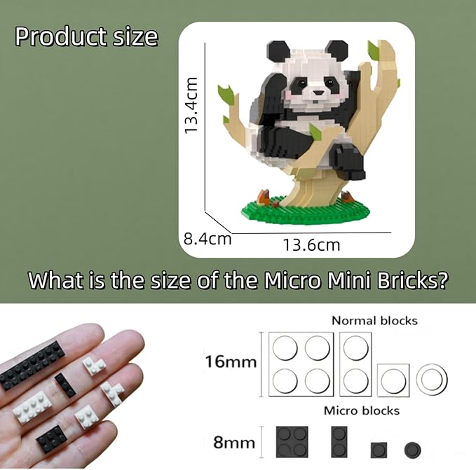 QMEAKMONY Mini Building Blocks Panda Sets Cute Micro Mini Panda Building Bricks for Adults Micro Nano Bricks Perfect Party Favors for Teenagers(1423 PCS)